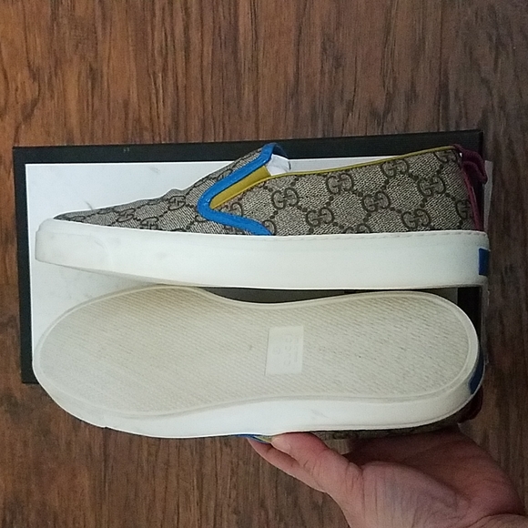 Gucci Coated Canvas Slip On Sneakers - Picture 2 of 8